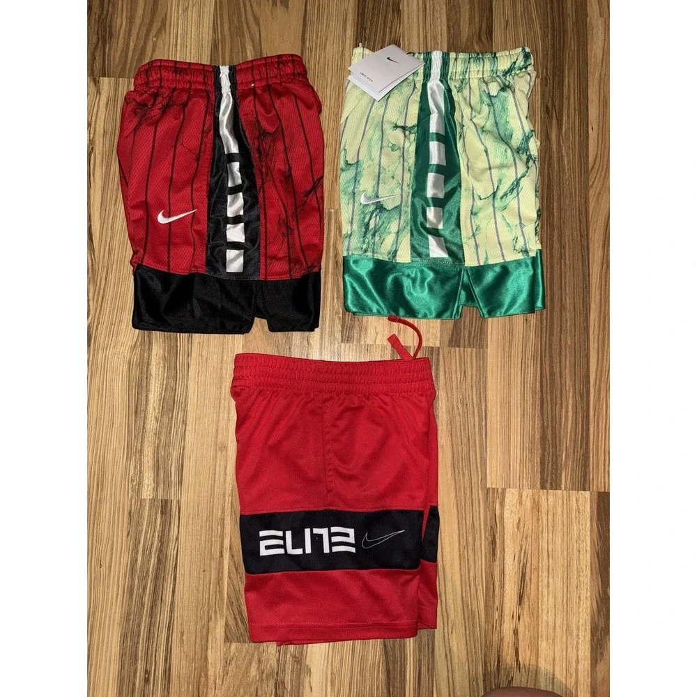 Nike Elite Basketball Shorts Athletic Dri-fit Kids Boys‎ Size XS Lot Green NWT